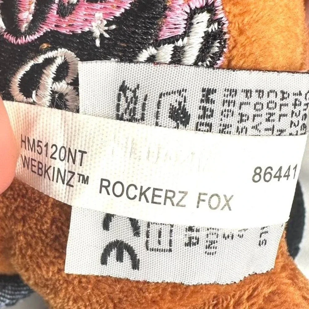 Ganz Webkinz Rockerz 'Foxy Beat' Plush | Fox Toy | Punk Rocker Toy